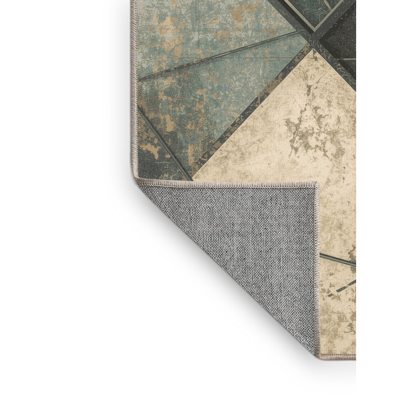 Tapis de jeu holographique moderne et rustique lavable à la machine, 7 x 9