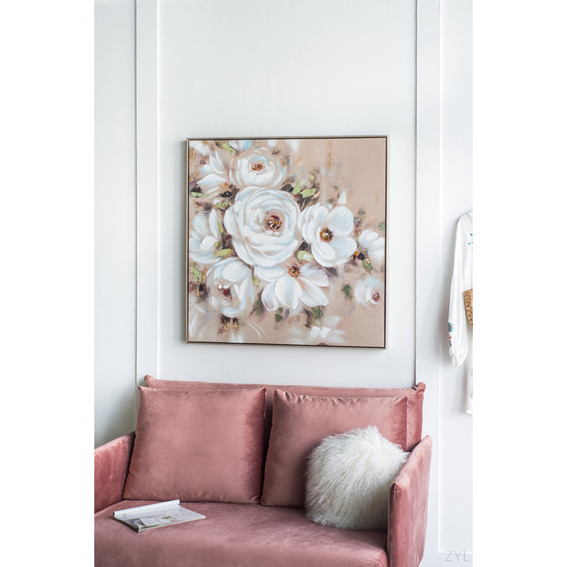 36 po x 36 po, reproduction d'art sur toile encadrée carrée, décoration pour salon, bureau, vestibule