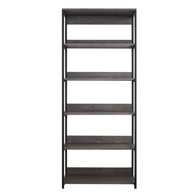 Monica Wood And Metal Walk-In Closet With Five Shelves In Rustic Gray