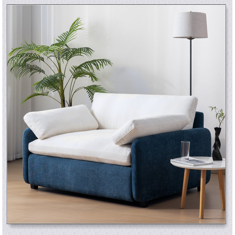 Fauteuil surdimensionné en chenille simple, fauteuil d'appoint large et profond, fauteuil rembourré moderne pour un confort ultime