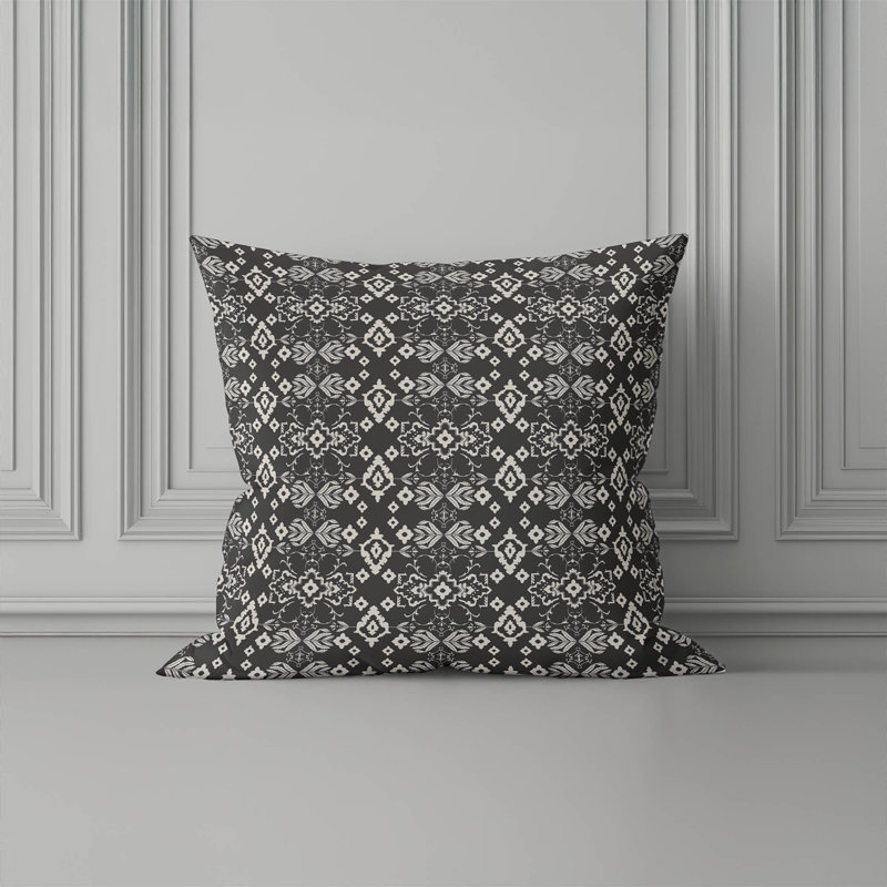 Block Indoor Throw Pillow, Charcoal, Square 16"