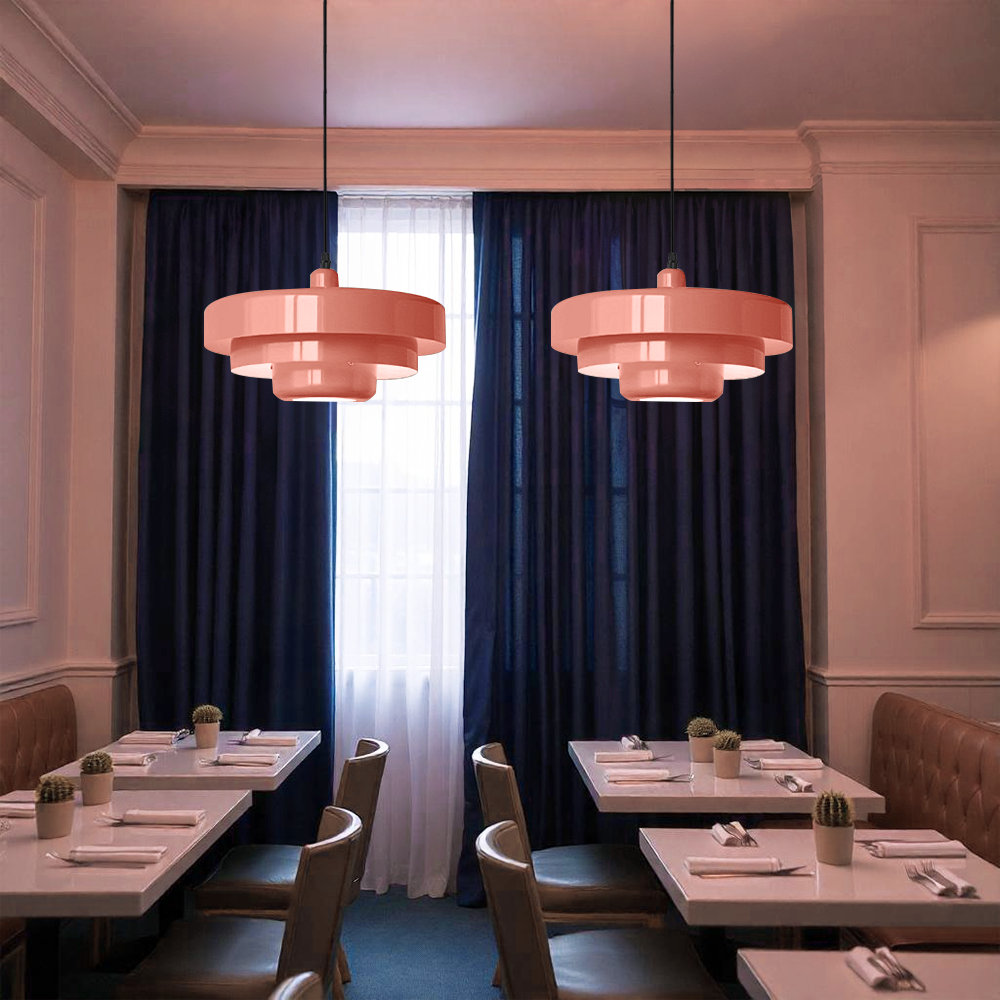 Epone Single Light Iron Pendant, Pink