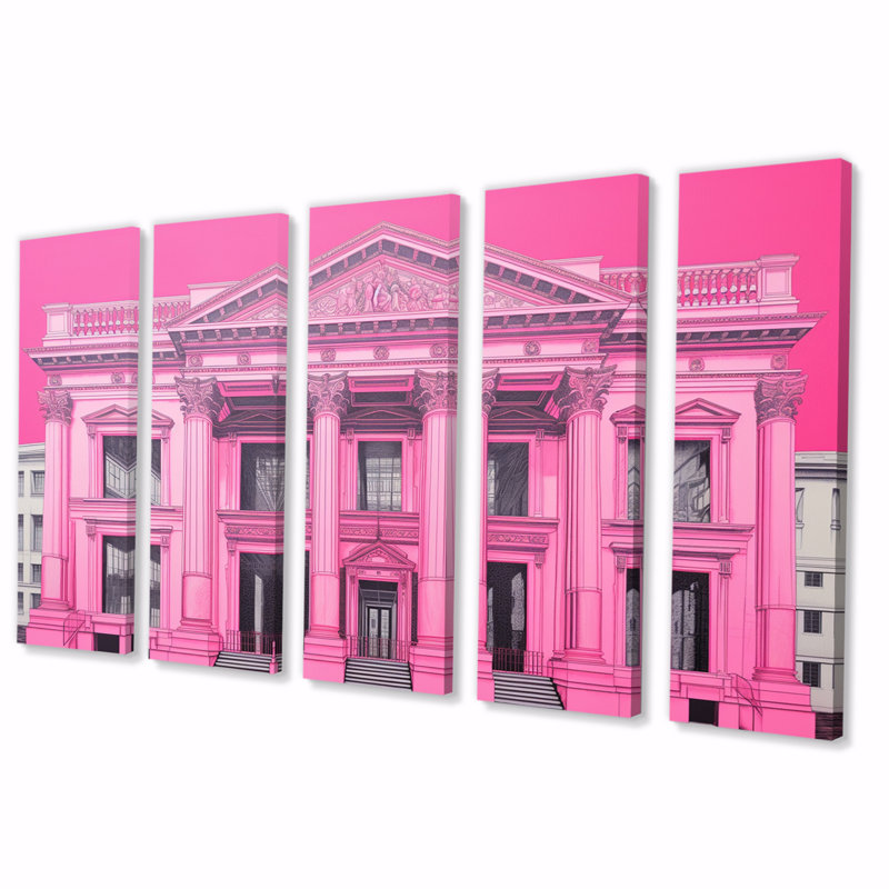 «Blue Blueprint Of London Architecture - City London Wall Decor» - 5 panneaux égaux