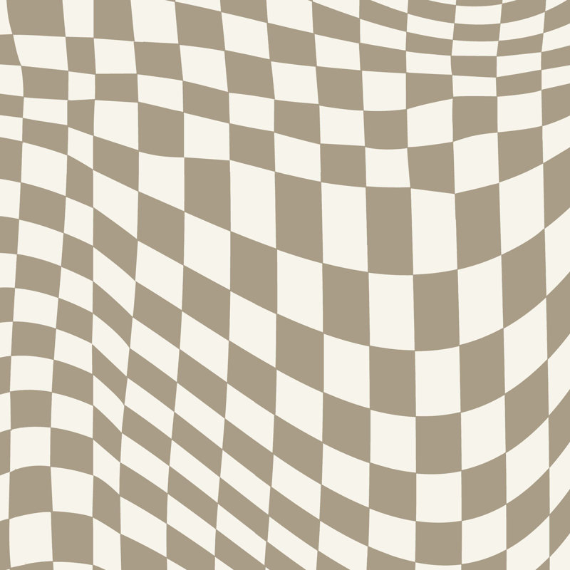 Fauteuil Cowen, Groovy brun clair à carreaux