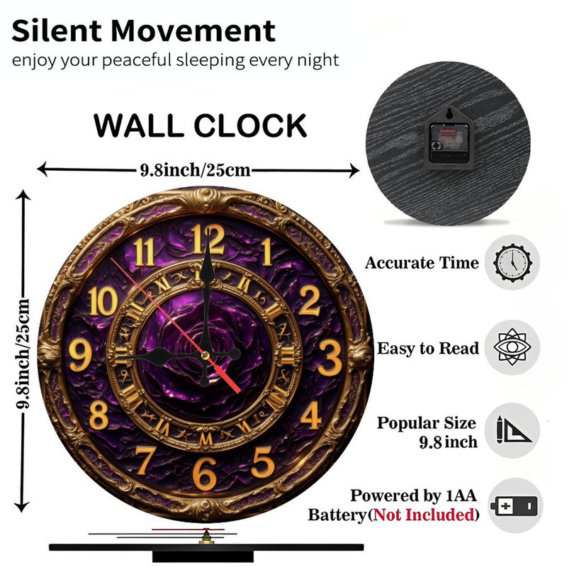 Horloge rétro mauve
