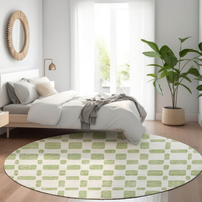 Tapis en aloès Prisco lavable à la machine de qualité supérieure, Rond 8 pi