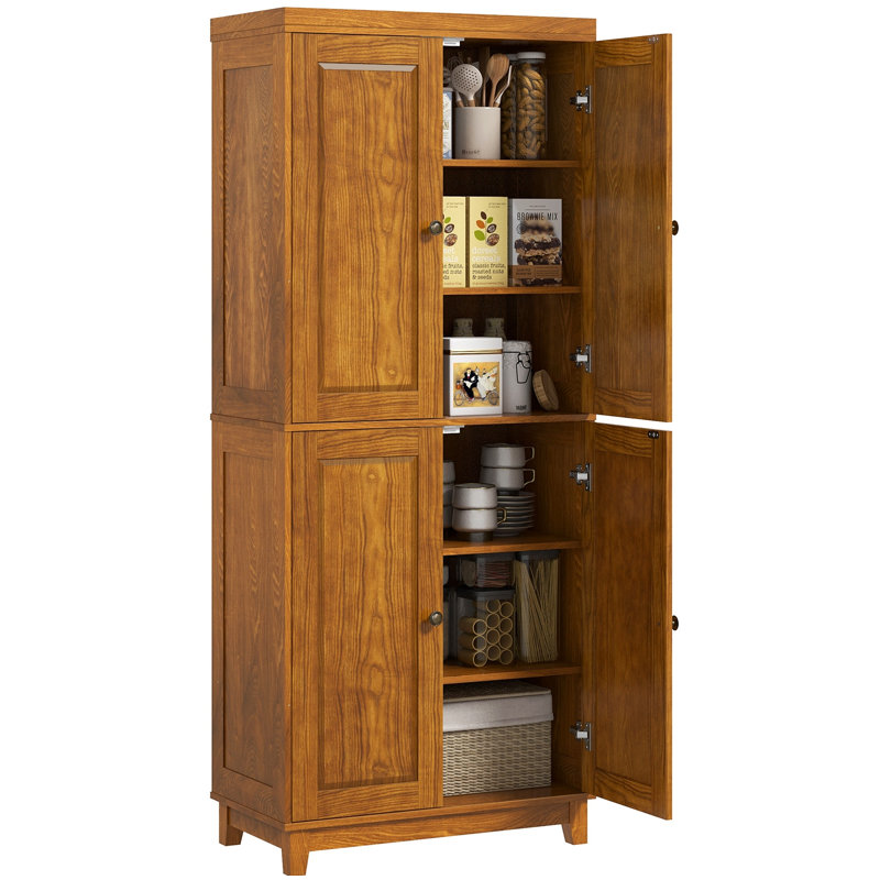 Grande armoire de rangement pour garde-manger de 72,5 po avec 4 portes à fermeture douce et tablettes réglables HOMcom