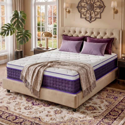 Firm 12" Queen Mattress, Cooling Gel Hybrid - Targeted Waist & Shoulder Support, Back Pain Relief, Fiberglass-free