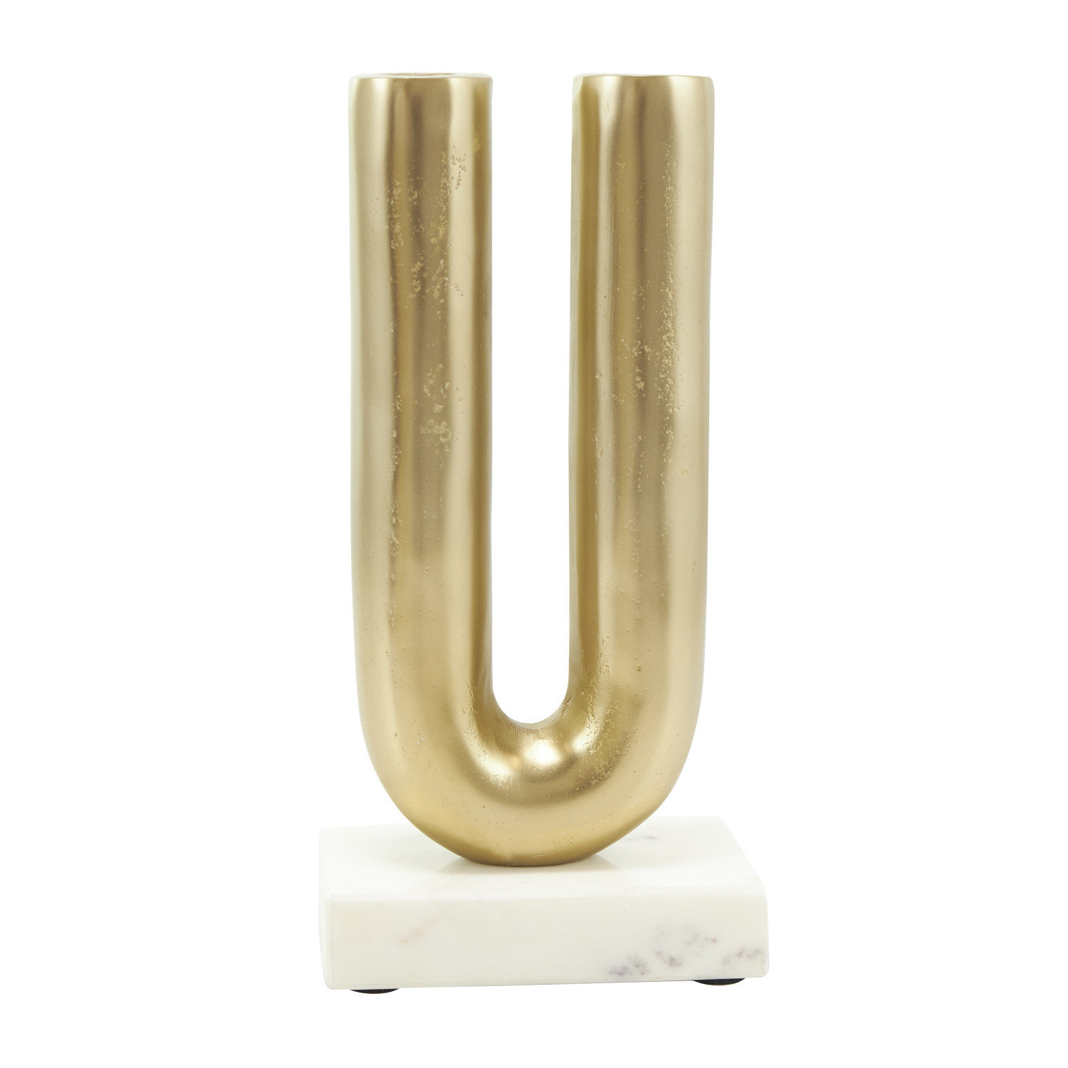 Newfields Genuine Marble Candlestick Holder, Gold