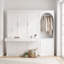 Grand lit escamotable, grand lit escamotable pliable avec tablette de rangement, tringle à DEL et 3 tiroirs-792368382