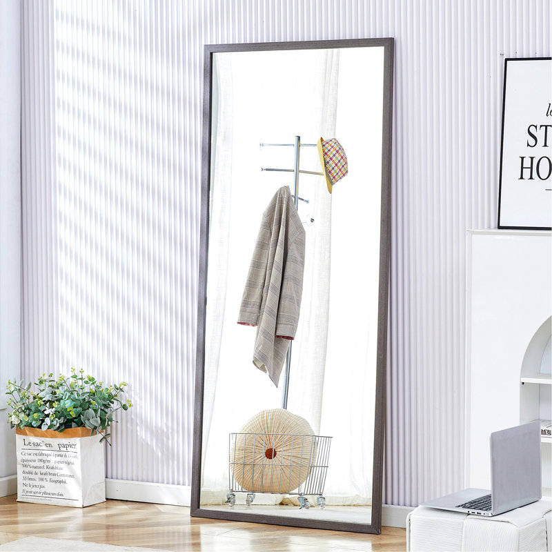 Campeaux Rectangular Plane Mirror, Gray, 71" x 31.4"