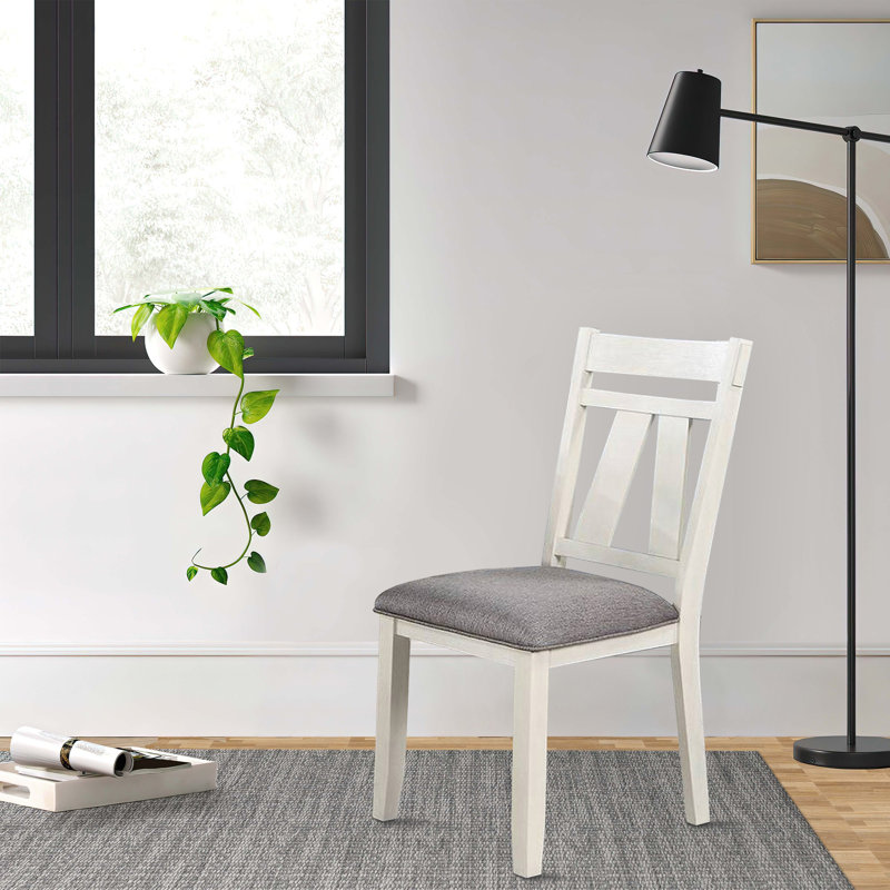 Brierley Upholstered Side Chair, White/Gray