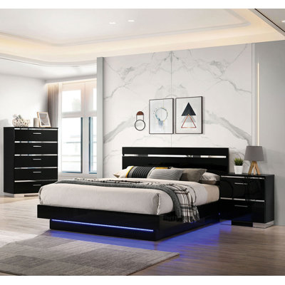 Cal.King Bed, Black/Chrome
