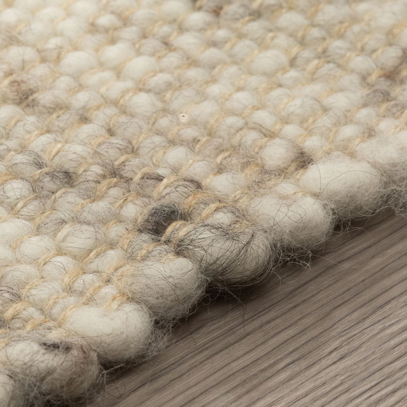 Orlean Wool Hand Woven Dhurrie, Grey/Brown/Blue, Square 200 x 200cm