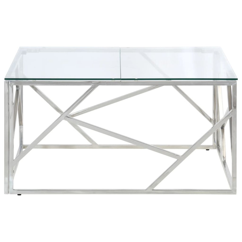Whitchurch Four Leg Coffee Table, Clear, Silver