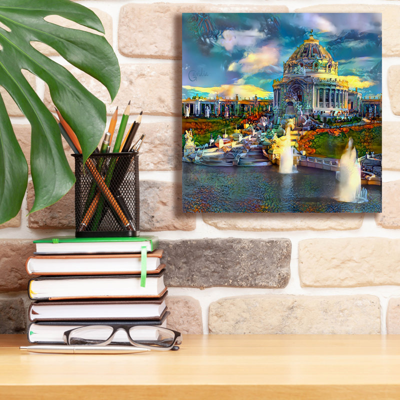 «United States 1904 Saint Louis Worlds Fair» par Pedro Gavidia, art mural sur toile, 12 po x 12 po, H 12 po x l 12 po