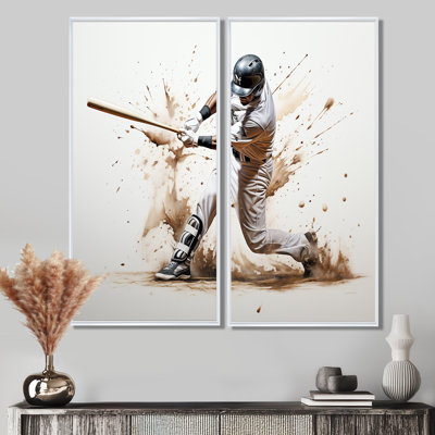 Baseball Minimal Swing I - Sports Sport Baseball Art mural sur toile 2 panneaux