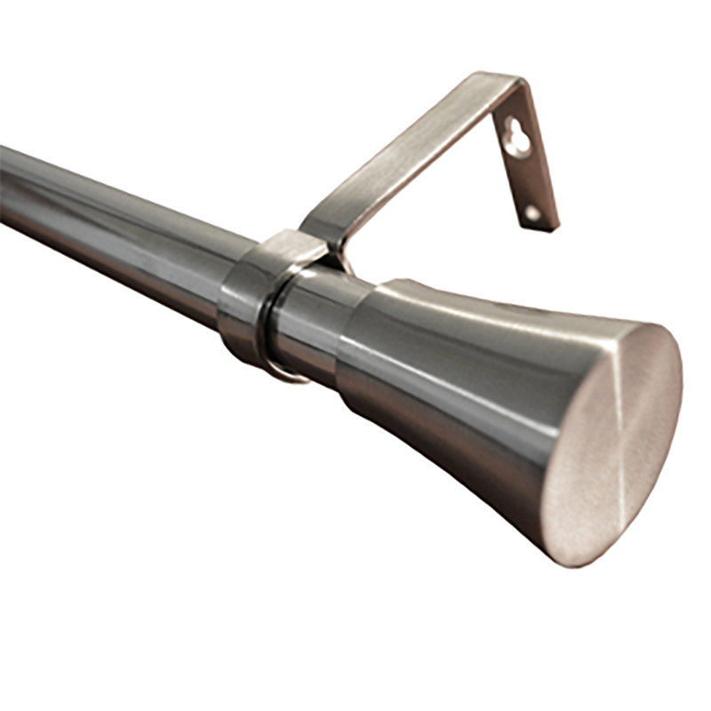 Tringle à rideaux simple Woolley, Acier inoxydable, H 1 po x l 84 po à 150 po x P 1 po