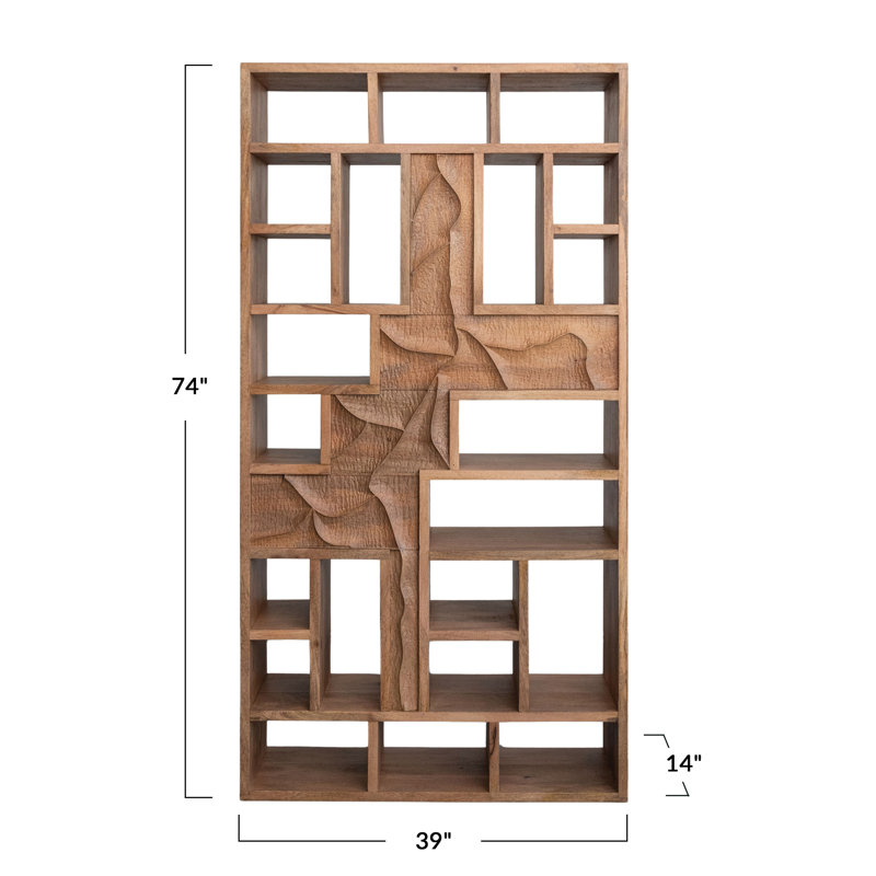 Tablette sculptée en bois de manguier avec 22 compartiments