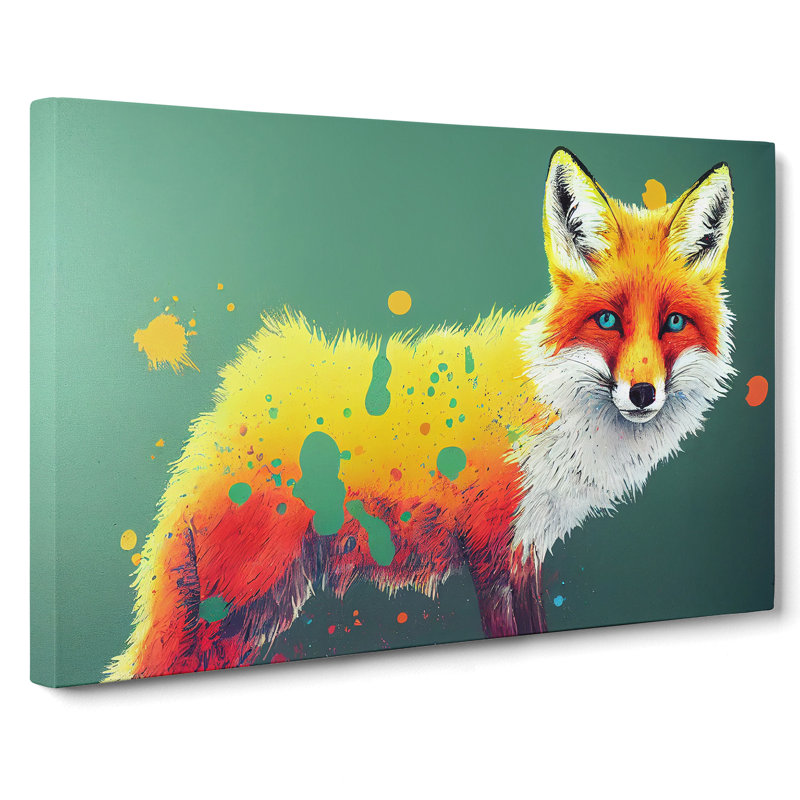 Painted Fox Vol.1 Abstract - Wrapped Canvas, 50cm H x 76cm W x 3cm D