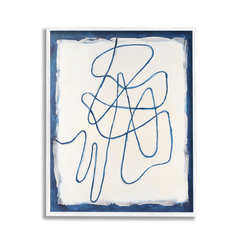 «Blue Line Abstraction Single Photo Frame» par Michael Willett sur toile, H 24 po x l 30 po