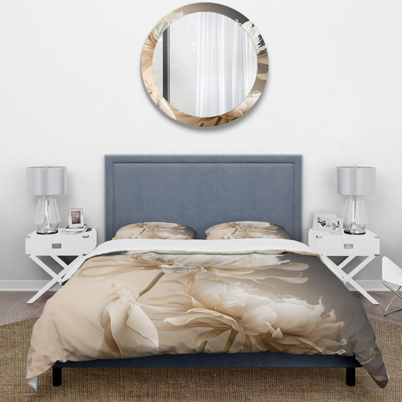 Ensemble de housse de couette Peony Flower I Bedding, Housse de couette pour très grand lit et 2 très