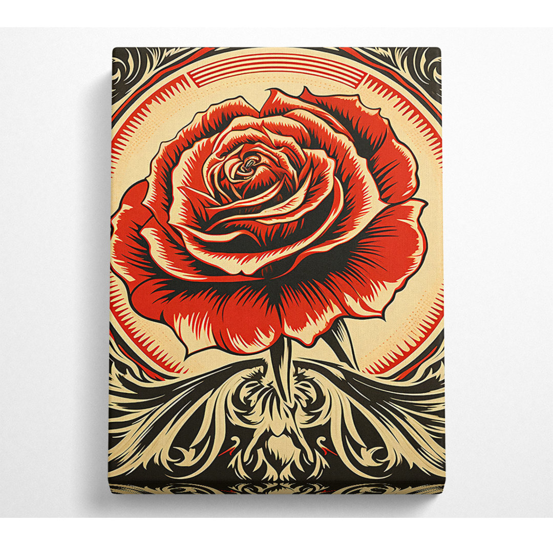 Rose Retro - Kunstdrucke auf Leinwand - Wrapped Canvas