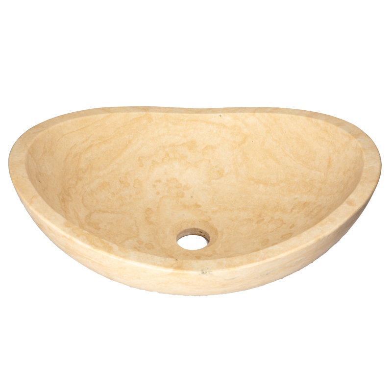 Eden Bath 14'' Beige Stone Oval Bathroom Sink