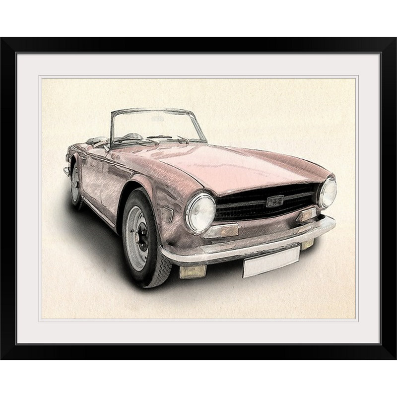 «Triumph TR6» par Deschamps, impression, Cadre noir, H 20 po x l 24 po x P 1 po