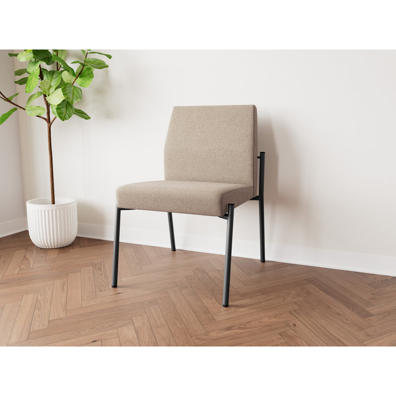 Lesro Chaise d'invité sans accoudoir Mystic, Gris anthracite, Limon Archetype