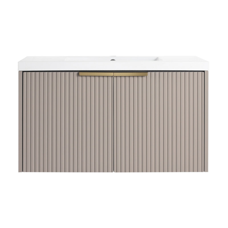 Wall Mounted Bathroom Vanity, Khaki