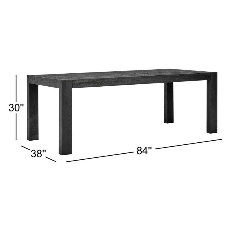 Table de salle à manger en bois massif Block, Noir
