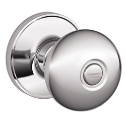 Stratus Knob Bed and Bath Lock, Matte Black