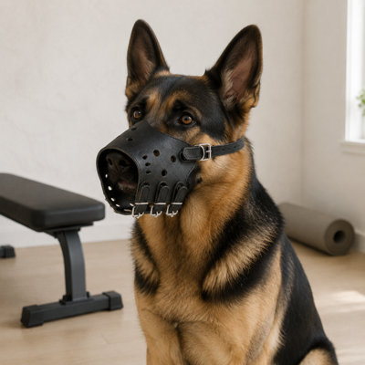 Adjustable Ventilated Dog Muzzle with Open-Nose Guard and Secure Strap
