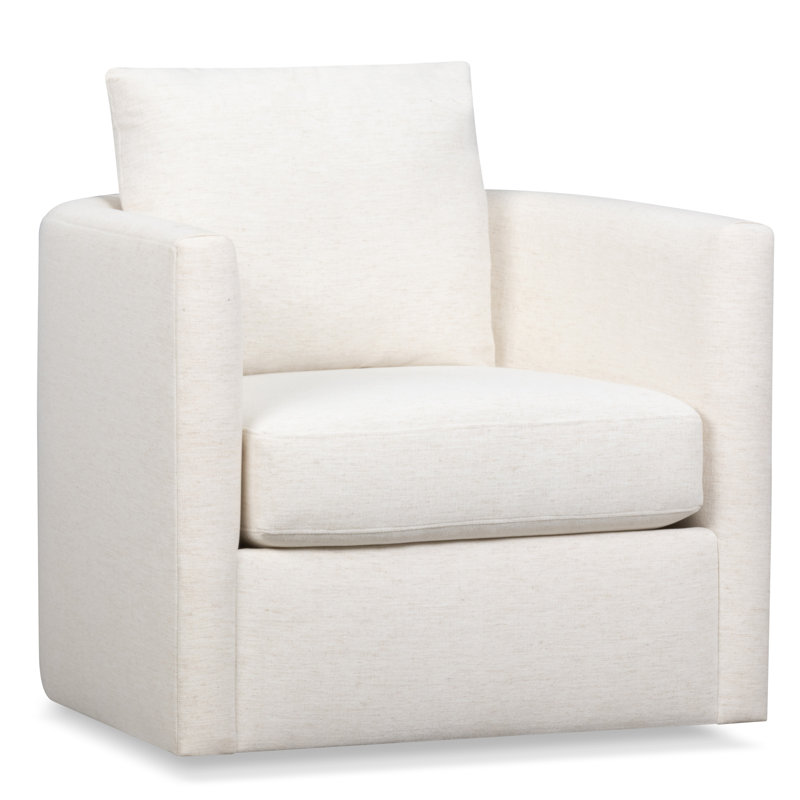Chaise pivotante rembourrée Carmella, Chenille Crypton® neige Nomad