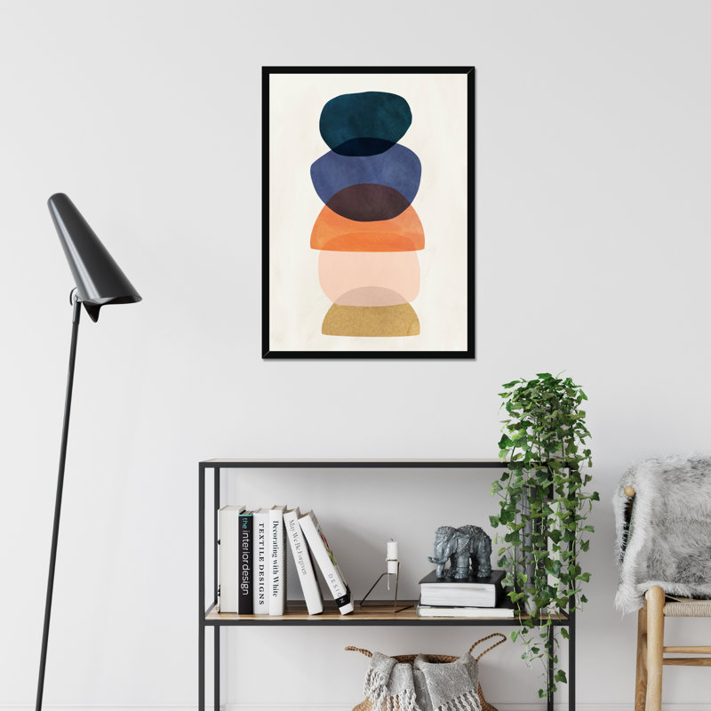 Mod Pods I by Victoria Borges - Painting, Black Framed Paper Print, 50cm H x 34cm W x 2.3cm D