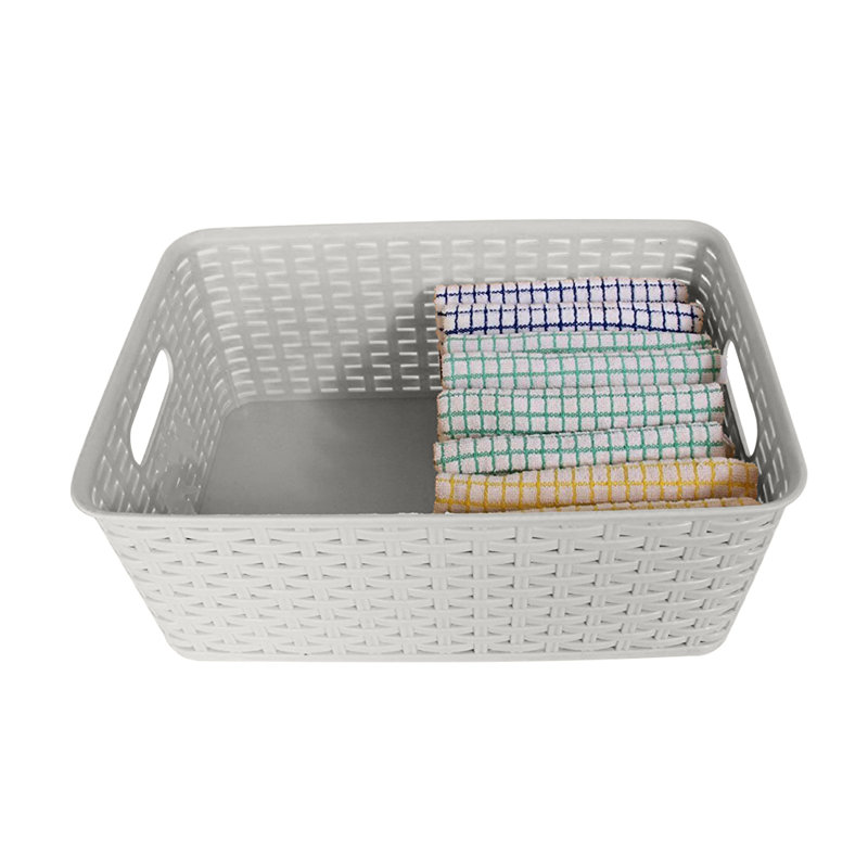 Organisateur de panier en plastique, Blanc, Petit