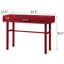 Bureau de meuble-lavabo industriel rouge avec 1 pour la chambre à coucher - Style moderne en métal et bois à 1 tiroir