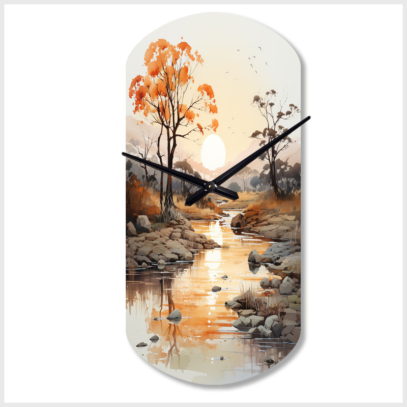 Horloge murale cylindrique orange et orange, Grand