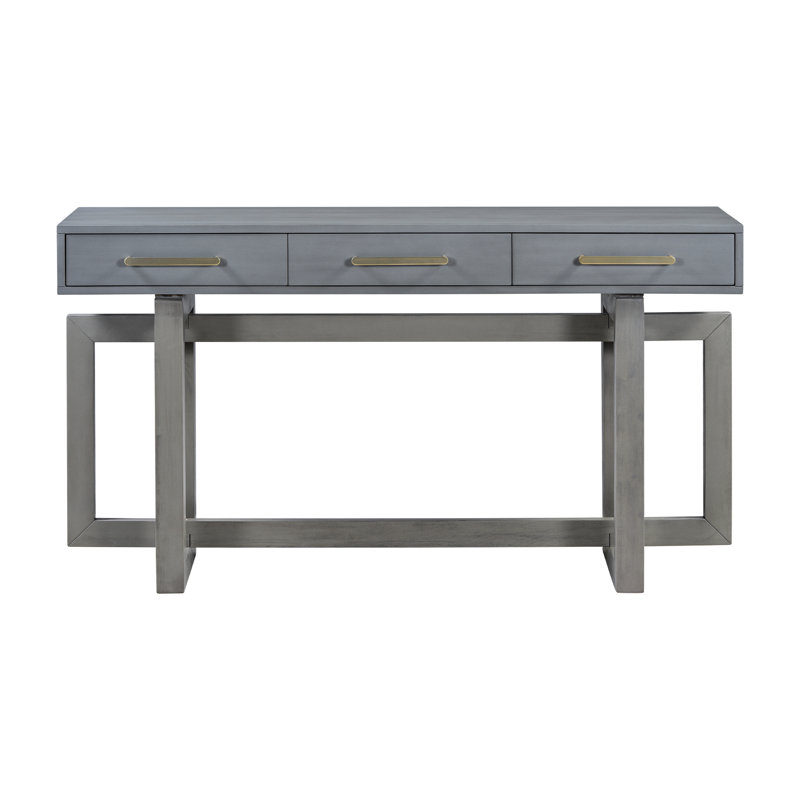 Console très longue avec 3 tiroirs pour le vestibule. Table moderne, table, gris antique à trois fonctions - style vestibule et durabilité