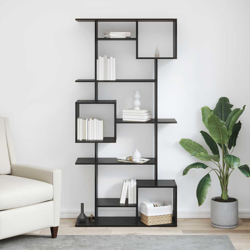 Book Cabinet Engineered Wood Modern Shelf Storage Unit Books Home Decor