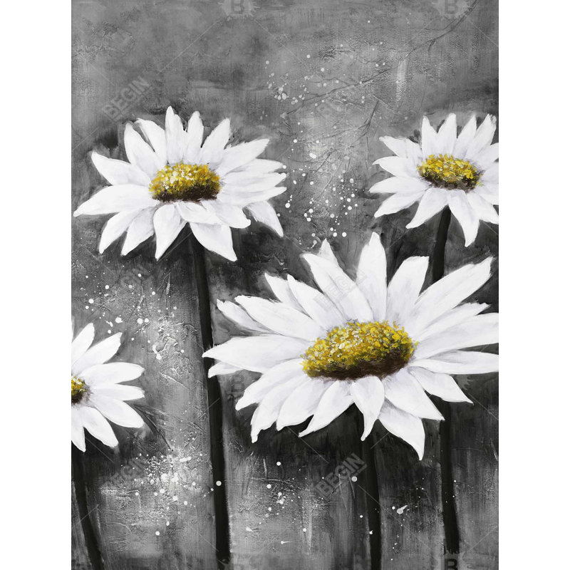 Daisies at sun Bath Mat with Non-Slip Backing - Quick Dry Memory Foam Bathroom Rug - Absorbent - Modern Plush Spa-Style - Machine Washable