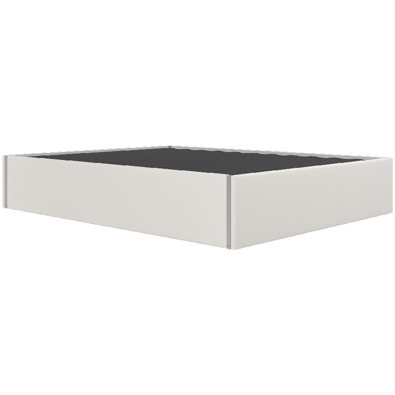 Sapan Upholstered Bed, Vintage Leather White Dov, Queen