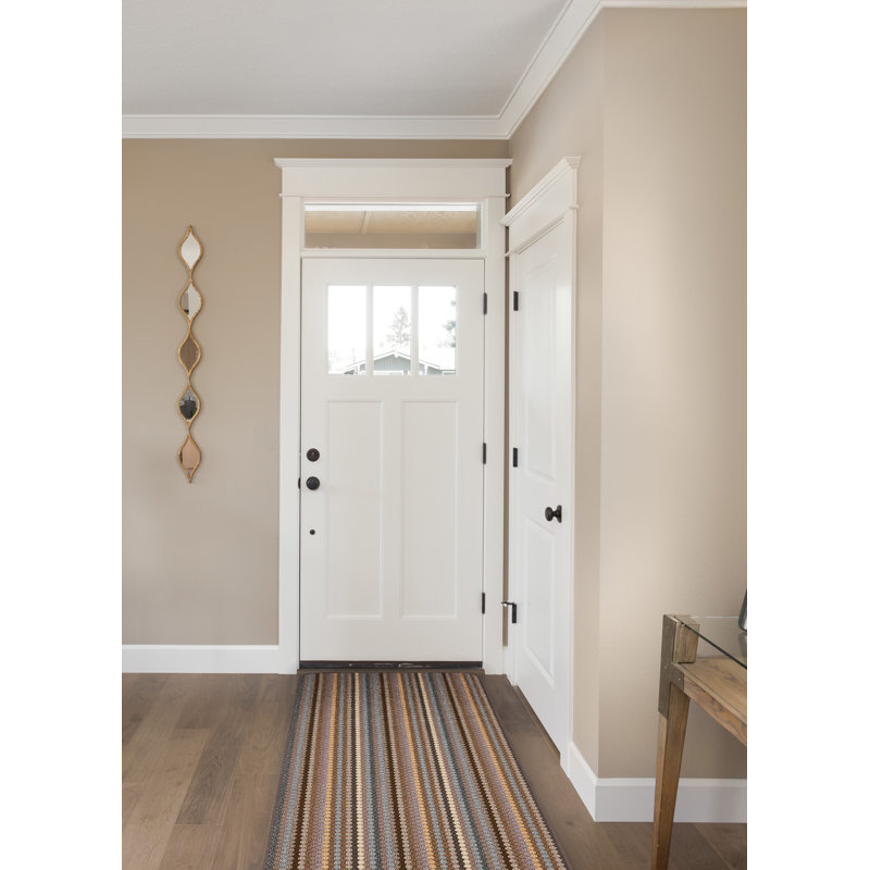 Aloysious Non-Slip Striped Indoor Doormat, Runner 67 x 200 cm, Beige
