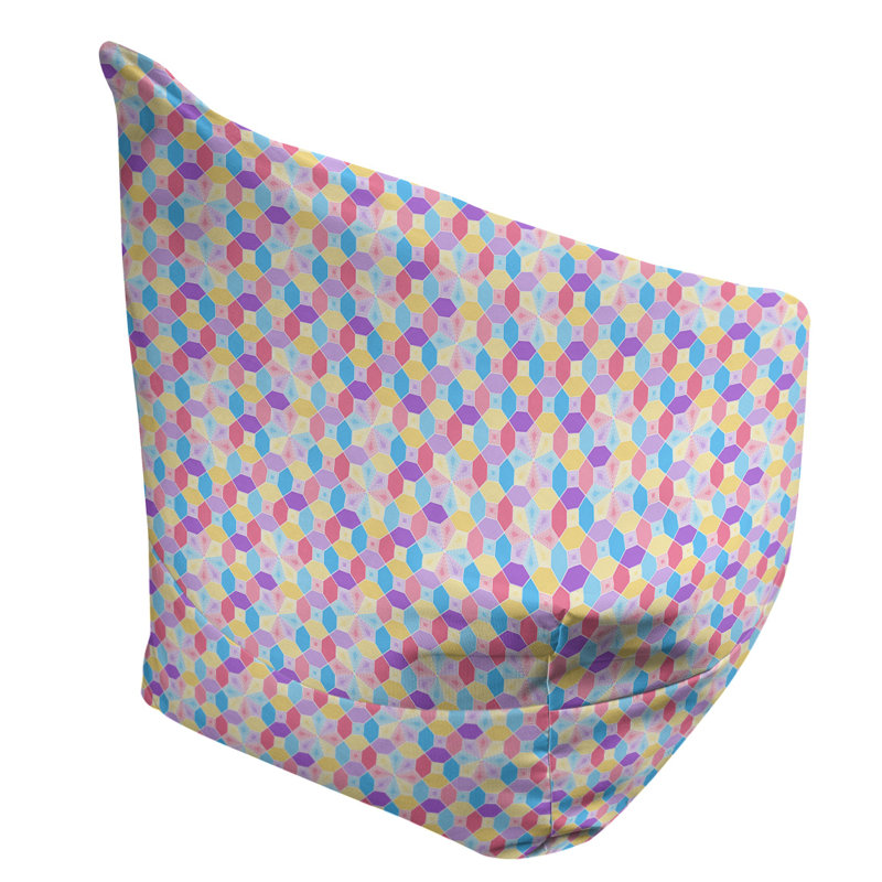 Housse de sac de pois en verre coloré Leffel, H 120 po x l 31 po x p 60 po, Rose / jaune, Rembourrage poly