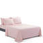 Ensemble de literie 6 pièces avec 4 taies d'oreiller plissées en rayonne de coton rayé ultra doux et soyeux de Marina Marina Home Home Literie Essentials-1702249801-1677134310