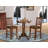 3 Piece Kitchen Counter Height Dining Set Contains a Round Dining Room Table with Pedestal and 2 Linen Fabric Upholstered Chairs, Buttermilk & Cherry-1838624541-1838624537-1838624538