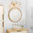 Vintage Bathroom Light Fixtures Over Mirror, 3-Light Brass Wall Sconce Lighting with Flower Glass Shade-805252969-789525511