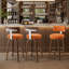 North American Black Walnut Veneer Bar Stool, 360° Rotating Ergonomic Backrest Bar Stool-554350490