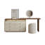 Ensemble coiffeuse 47,24 "brun et blanc avec commode, tabouret de maquillage et miroir
